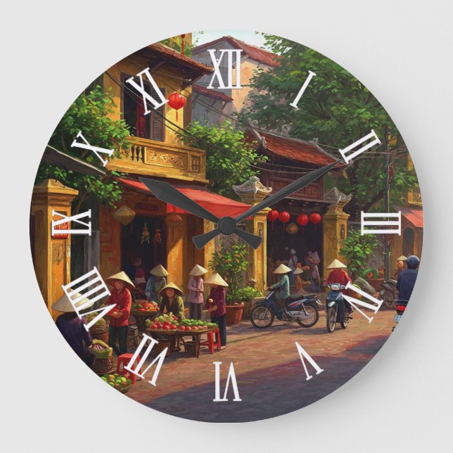 Hanoi Vietnam Travel Large Clock (Front)