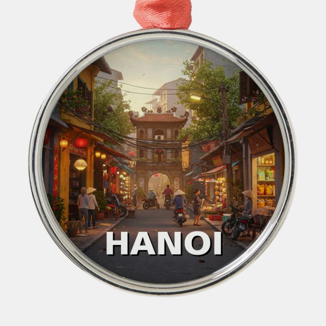 Hanoi Vietnam Travel Metal Ornament (Front)