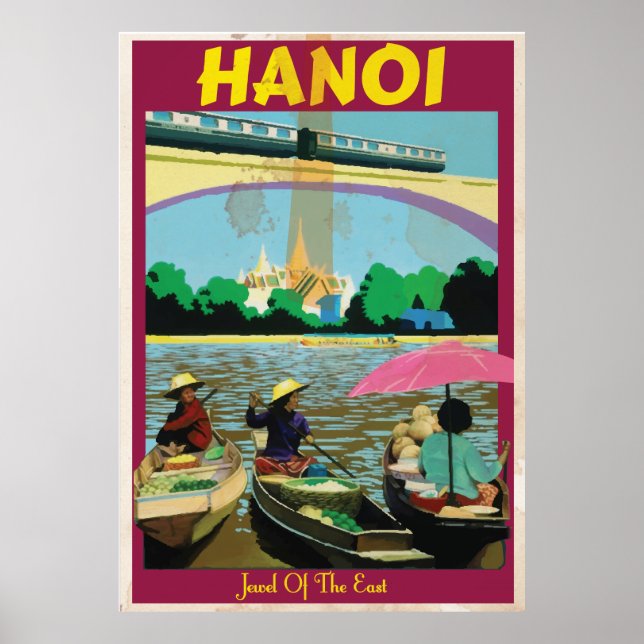 Hanoi vintage travel poster (Front)