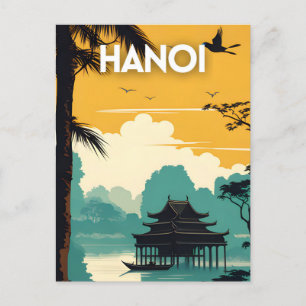 Hanoi Vintage Travel Poster Postcard