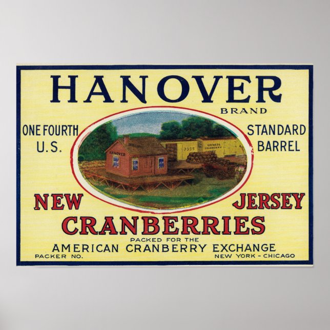 Hanover Brand Cranberry Label Poster (Front)