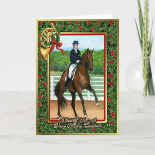 Hanoverian Dressage Horse Blank Christmas Card