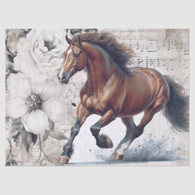 Hanoverian Horse Decoupage Tissue Paper (Front)