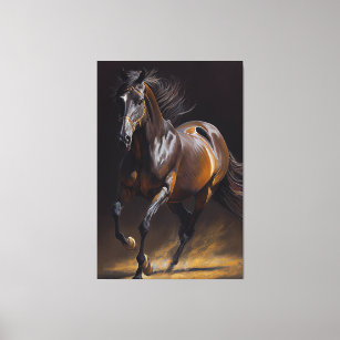 Hanoverian Horse - Oil Paint Canvas Print
