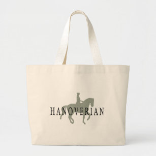HANOVERIAN with Dressage Horse & Rider Large Tote Bag