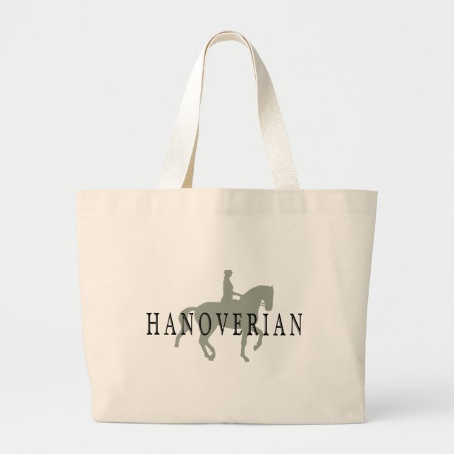 HANOVERIAN with Dressage Horse & Rider Large Tote Bag (Front)