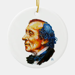 Hans Christian Andersen painting Ceramic Ornament