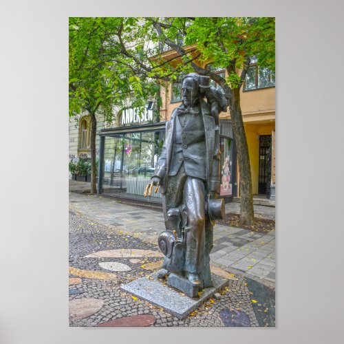 Hans Christian Andersen Statue, Bratislava, Slovakia, Poster on Zazzle