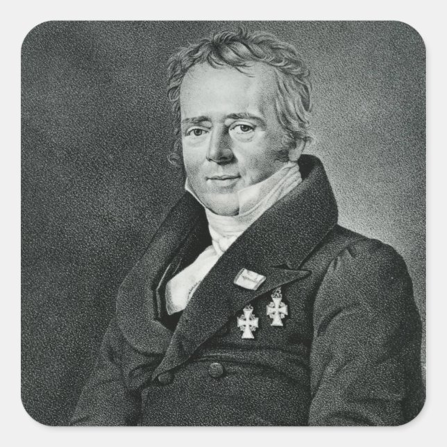 Hans Christian Orsted, engraved by Kaufmann Square Sticker (Front)