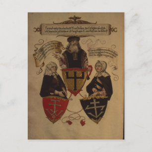 Hans Fugger two wives Clara Widolf and Elisabeth Postcard