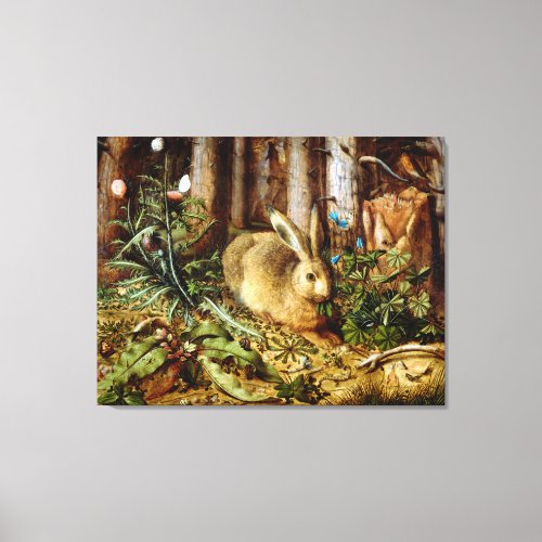 Hans Hoffmann A Hare in the Forest Canvas Print