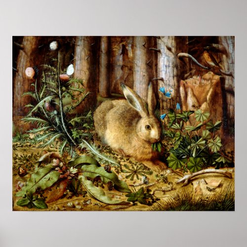 Hans Hoffmann A Hare in the Forest Poster