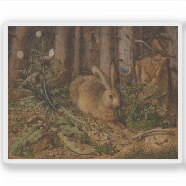 Hans Hoffmann - A Hare in the Forest Sticker (Front)