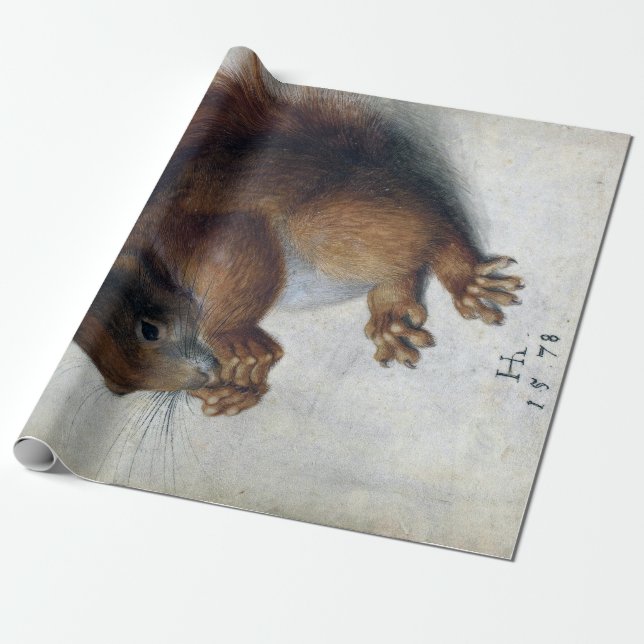Hans Hoffmann Red Squirrel Wrapping Paper (Unrolled)