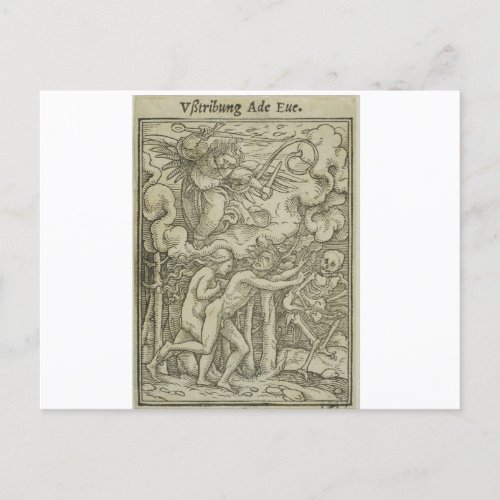 HANS HOLBEIN ADAM  EVE DRIVEN OUT OF PARADISE POSTCARD