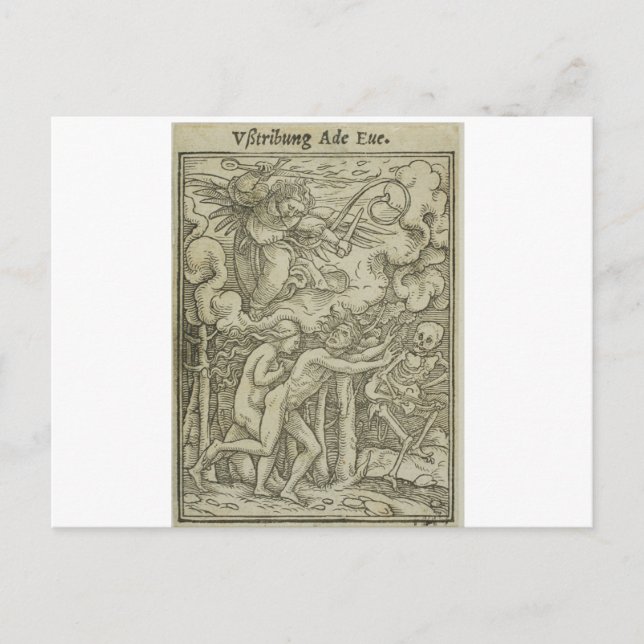 HANS HOLBEIN ADAM & EVE DRIVEN OUT OF PARADISE POSTCARD (Front)