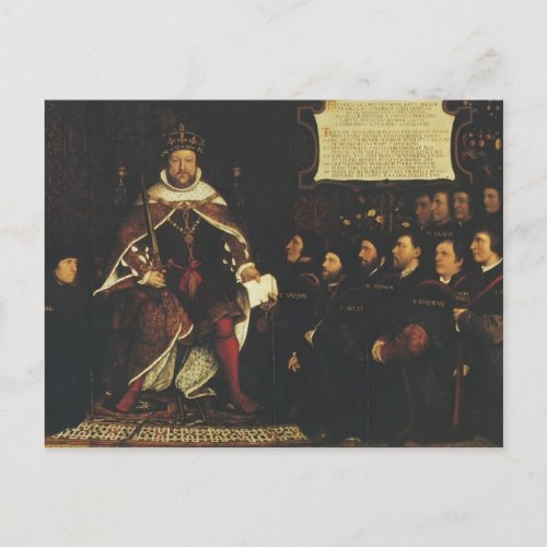 Hans Holbein_Henry VIII handing over a charter Postcard