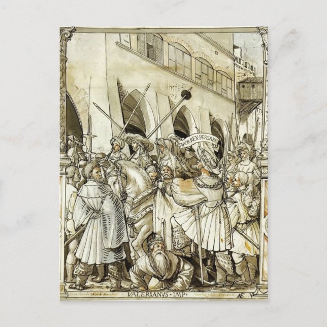 Hans Holbein- Humiliation of the Emperor Valerian Postcard (Front)
