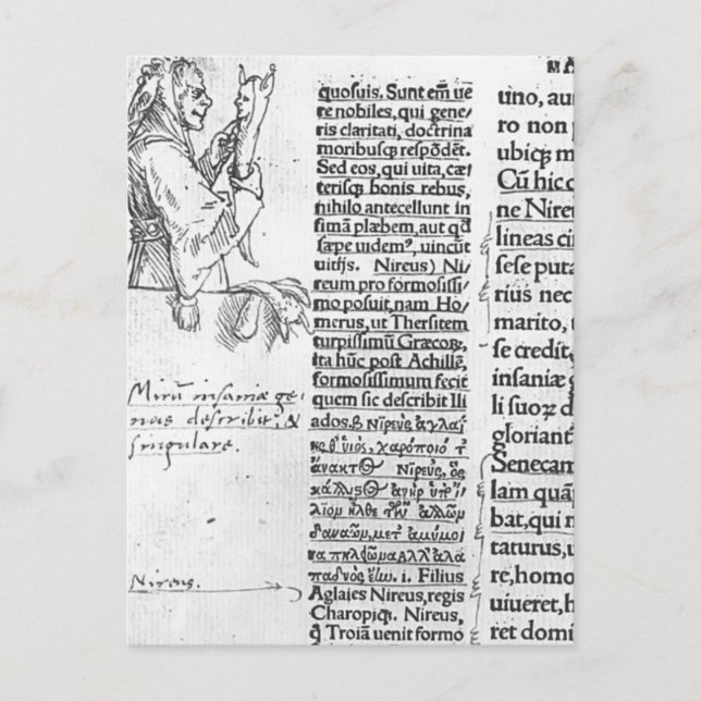Hans Holbein - Marginal illustration for Erasmus Postcard (Front)