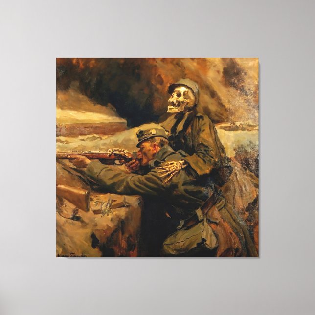 Hans Larwin - Soldat und Tod (1917) Canvas Print (Front)