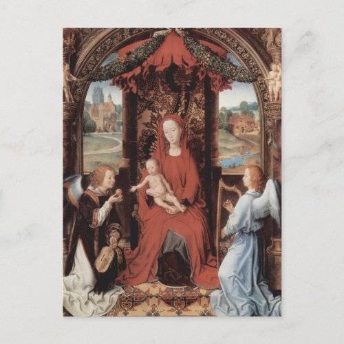 Hans Memling_MadonnaChild Enthroned with Angels Postcard