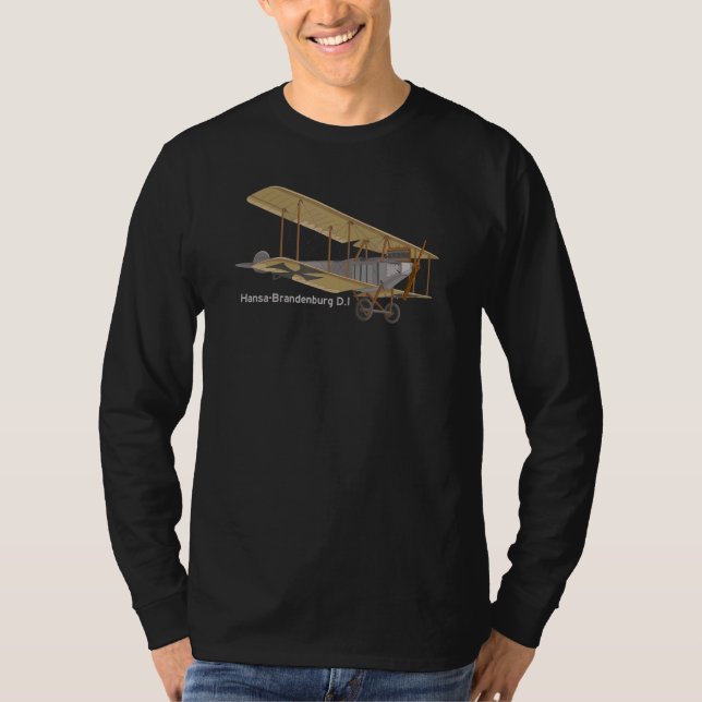 Hansa Brandenburg Di German Ww1 Fighter Biplane Di T-Shirt (Front)