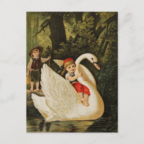 Hansel and Gretel and the Swan Postcard