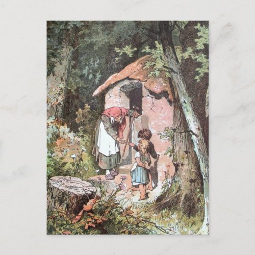 Hansel and Gretel and the Witch at the Door Postcard