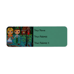 Hansel and Gretel Forest Gingerbread House Candy Label