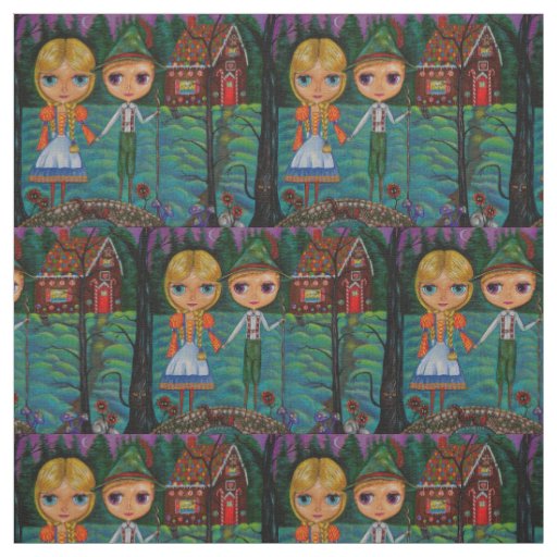 Hansel and Gretel Gingerbread House Bridge Big Eye Fabric