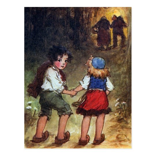 Hansel And Gretel Head Into The Woods Postcard