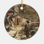 Hansel And Gretel Meet The Witch Ceramic Ornament at Zazzle
