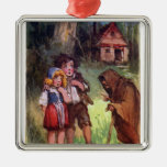 Hansel And Gretel Meet The Witch Metal Ornament at Zazzle