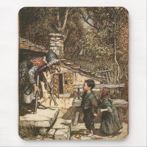 Hansel and Gretel Meet the Witch Mouse Pad