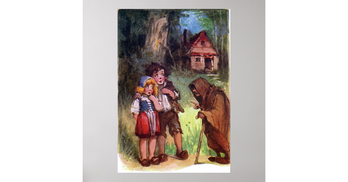 Hansel And Gretel Meet The Witch Poster Zazzle