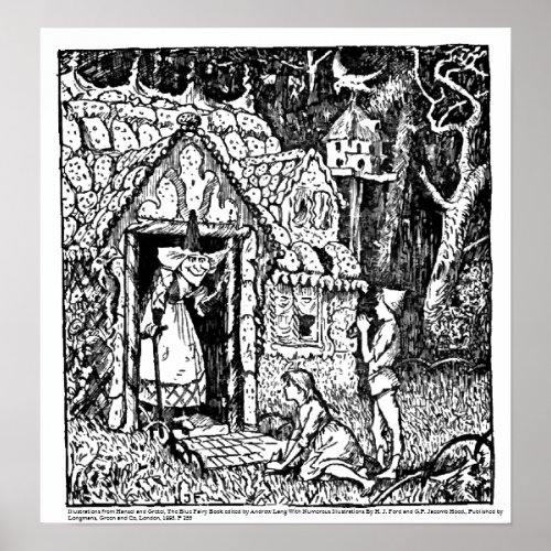 Hansel and Gretel The Blue Fairy Book  Poster