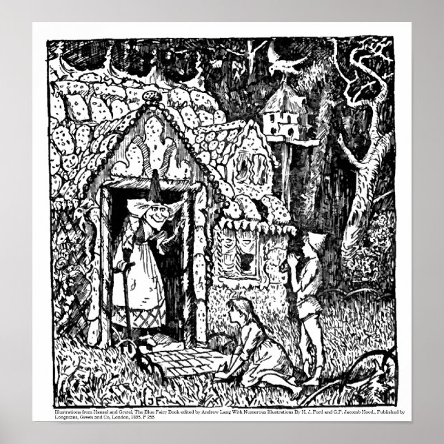 Hansel and Gretel, The Blue Fairy Book  Poster (Front)
