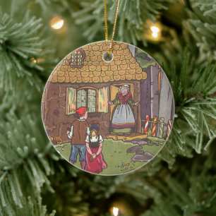 Hansel and Gretel, Vintage Fairy Tale by Hauman Ceramic Ornament