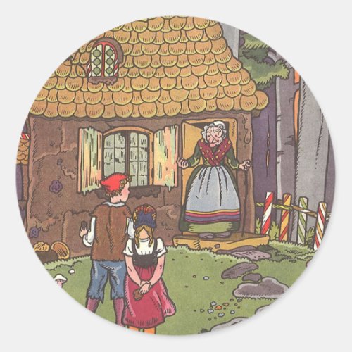 Hansel and Gretel Vintage Fairy Tale by Hauman Classic Round Sticker