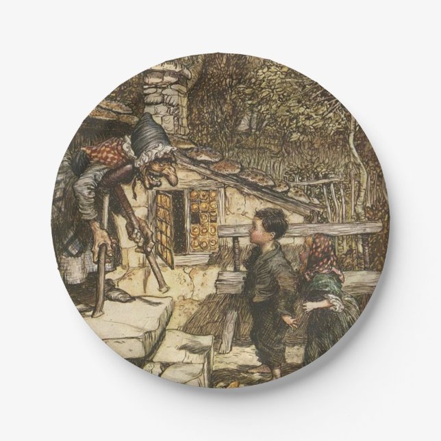 Hansel & Gretel Paper Plates -Classic Illustration (Front)