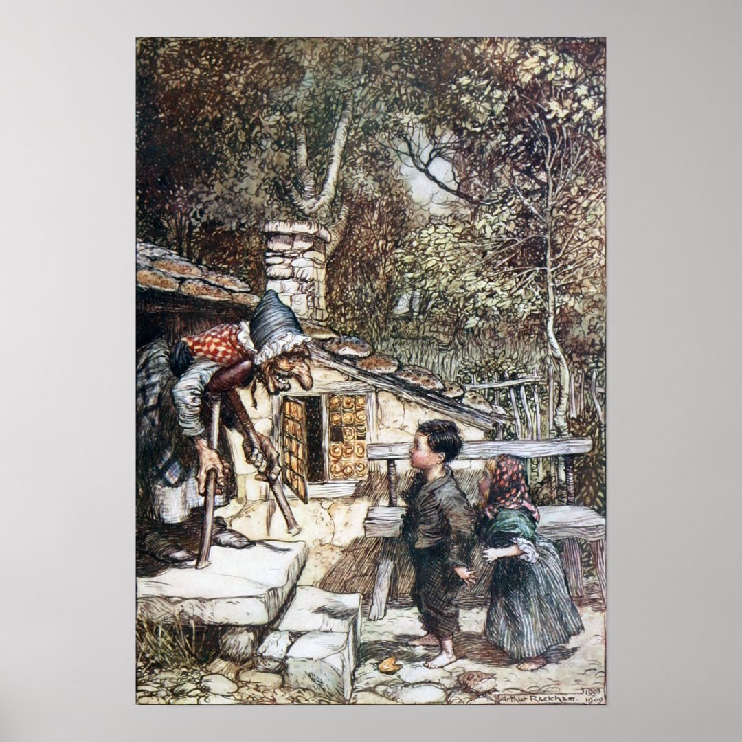 Hansel And Grethel Meet The Witch Poster Zazzle