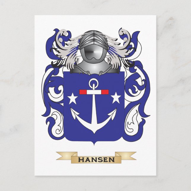 Hansen-(Denmark) Coat of Arms (Family Crest) Postcard (Front)