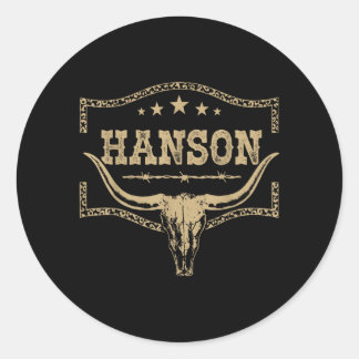 Hanson Vintage Design Men Women Kids Classic Round Sticker