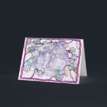 Hanukah Cat Card<br><div class="desc">Original photograph of our cat Lars,  curled up with Hanukah lights</div>