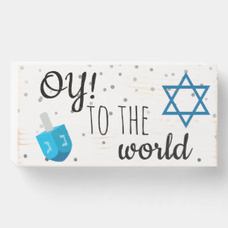 Hanukah Decor Wooden Box Sign