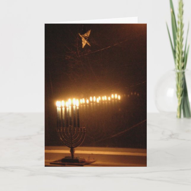 Hanukah lights holiday card (Front)