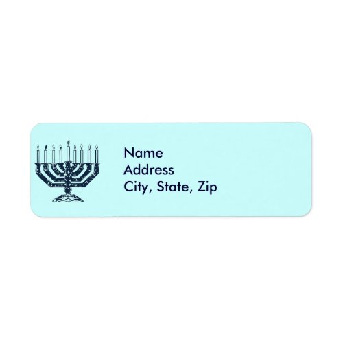 Hanukah Menorah Label