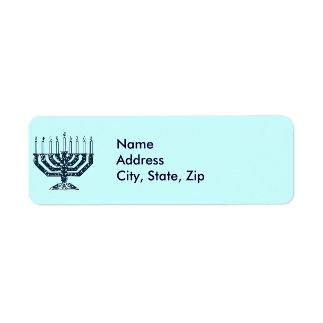 Hanukah Menorah Label (Front)
