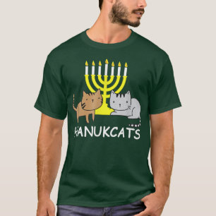 Hanukcats Funny Hanukkah Gift Cute Kawaii Cat T-Shirt