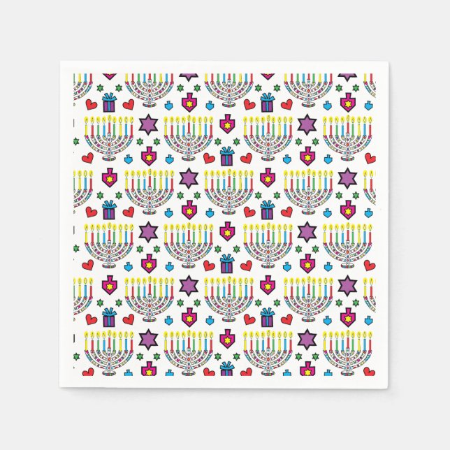 Hanukiah Hanukkah Menorah Party Time Napkins (Front)